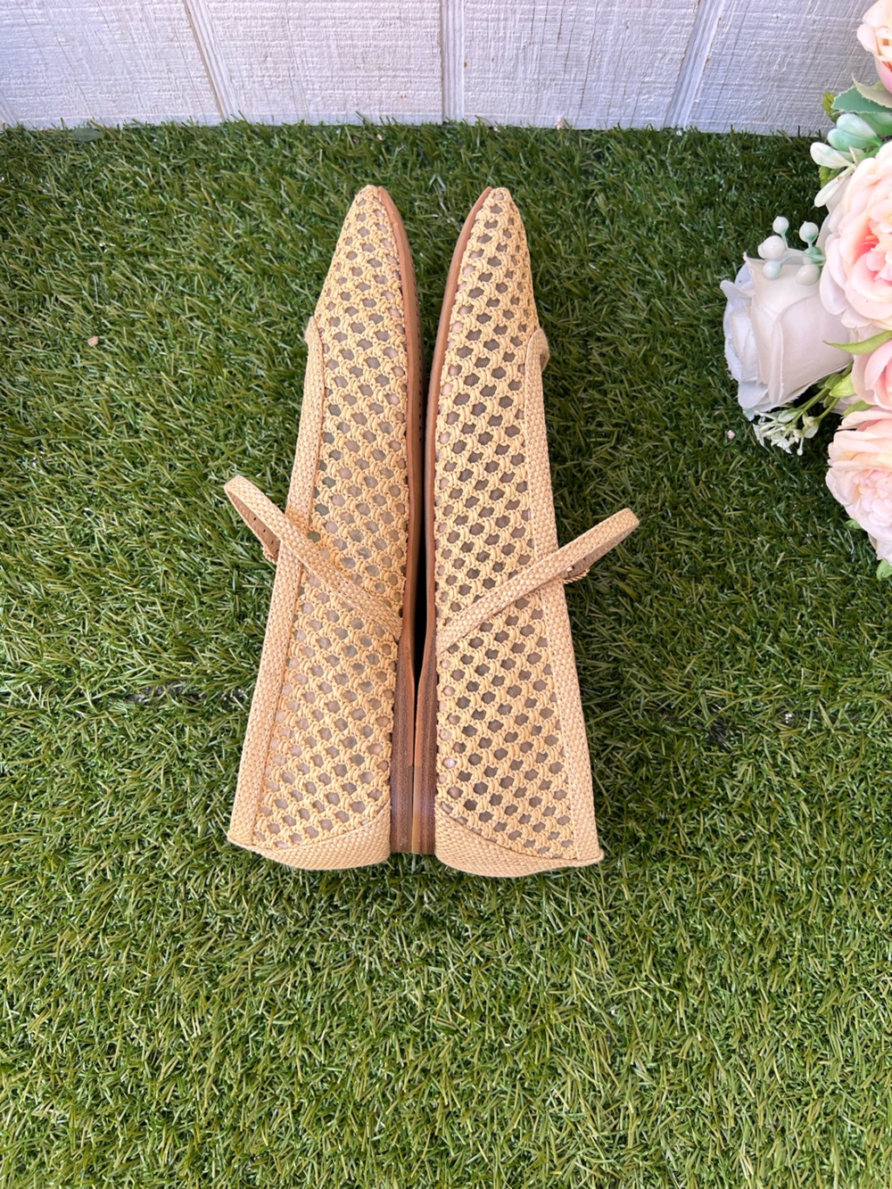 DOLCE VITA Reyes Woven Mary Jane Flats in Tan Light Natural woven raffia Sz 7 - Picture 14 of 16